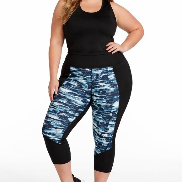 Livi Active Black Multi 7/8 Length Stretch Capri Legging Womens Plus 26/28 NWT - Picture 12 of 13